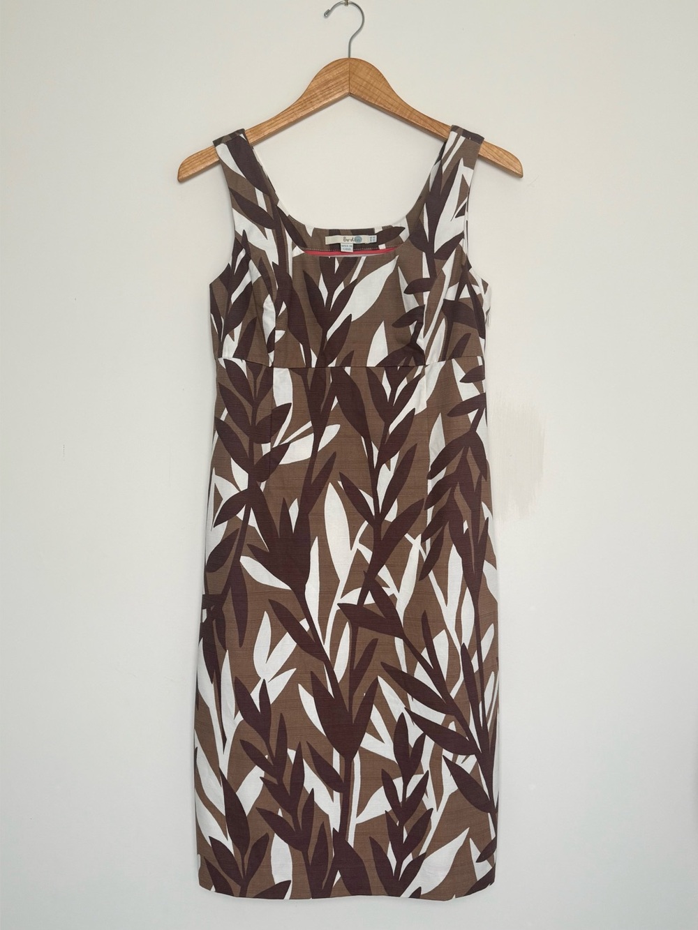 BODEN Savannah Tropical Leaf Print Mini Sheath Dress, Size 4L
